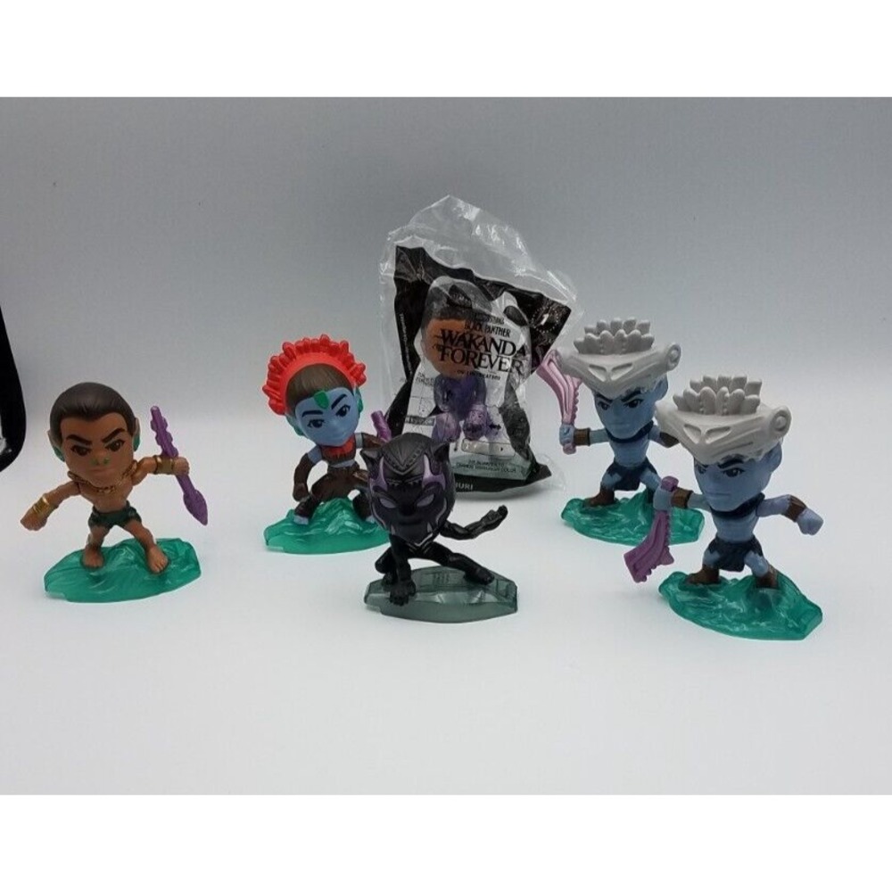 McDonalds Happy Meal Black Panther Wakanda‎ Forever Toy Lot of 6 Figures